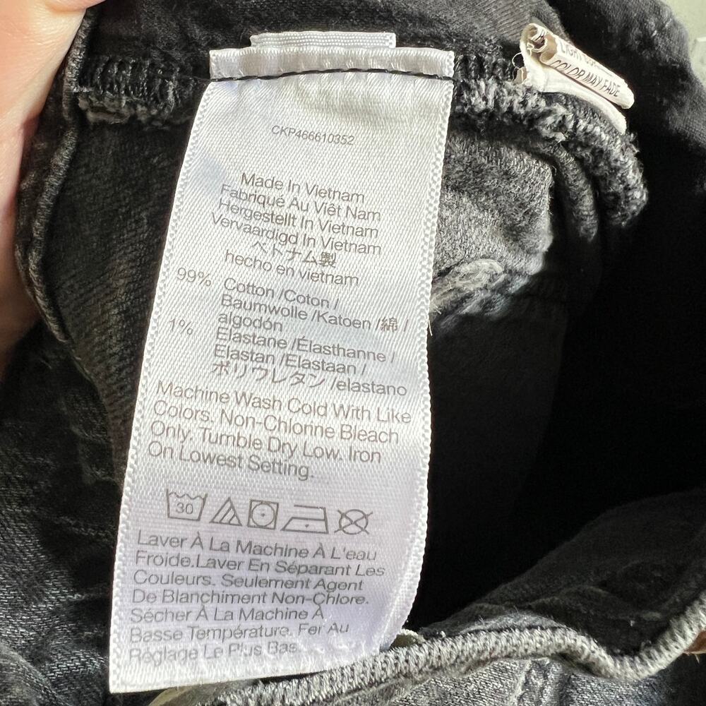 Madewell Mid Rise Perfect Vintage Straight Jean Women's 24 Black Distressed - Picture 9 of 9